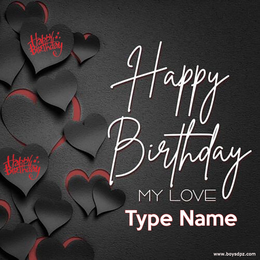 Black And White Beautiful Happy Birthday Card With Name